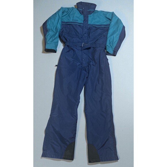 Columbia One Piece Ski Suit Men’s XL Tall Navy Teal Insulated 90s Snowsuit VTG - Picture 2 of 6
